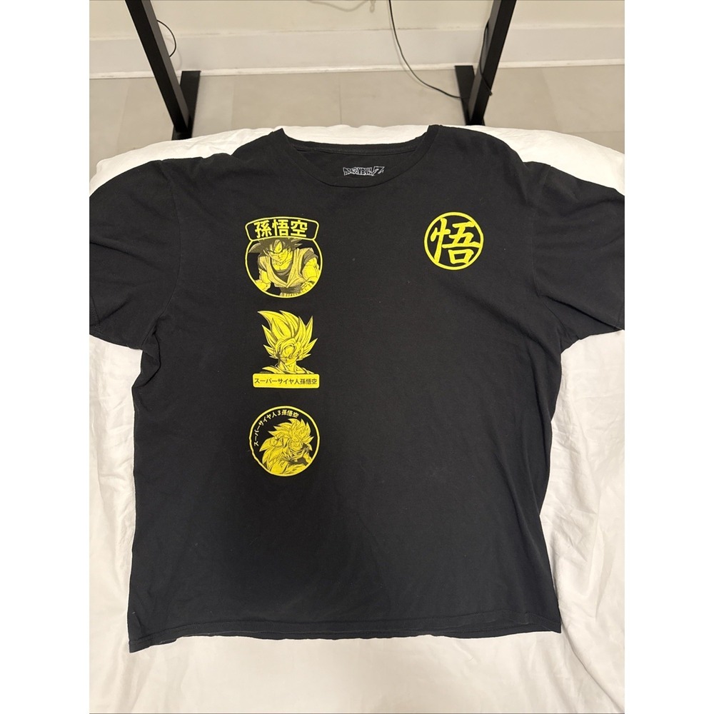 Dragon Ball Z men's XL black T-shirt yellow logo TOEI ANIMATION